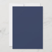 Invitation Mariage Romance Fleurs Défilantes Navy (Dos)