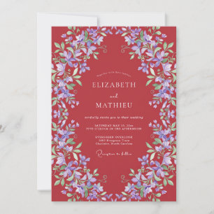 Invitation Mariage Romance Florale à l'Arche de Bourgogne