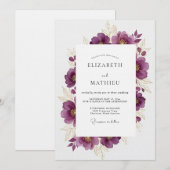 Invitation Mariage Romance Florale au Prunier (Devant / Derrière)