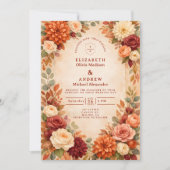 Invitation Mariage Romance Florale d'Automne (Devant)