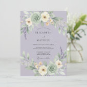 Invitation Mariage Romance Florale Délicate Lavande (Debout devant)