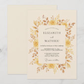 Invitation Mariage Romance Florale Douce Ambre (Devant / Derrière)