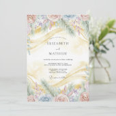 Invitation Mariage Romance Florale Douce Lavande (Debout devant)