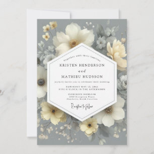 Invitation Mariage Romance Florale Ivoire