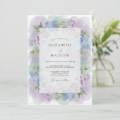 Invitation Mariage Romance Florale Lavande Violette (Debout devant)