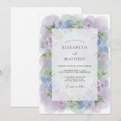Invitation Mariage Romance Florale Lavande Violette (Devant / Derrière)