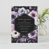 Invitation Mariage Romance Florale Prune Moody (Debout devant)