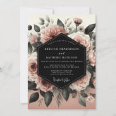 Invitation Mariage Romance Florale Rose (Devant)