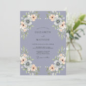 Invitation Mariage Romance Florale Subtile Lavande (Debout devant)