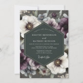 Invitation Mariage Romance Opulente Florale aux Prunes (Devant)