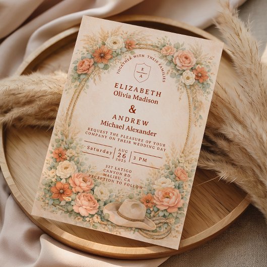 Invitation Mariage Romance Ranch Occidental
