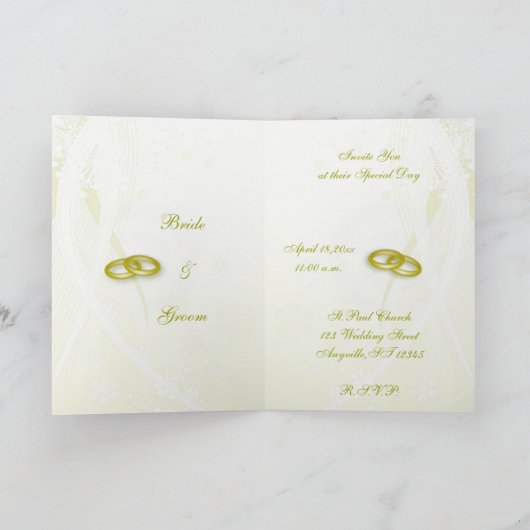 Invitation Mariage romantique (Intérieur)