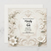 Invitation Mariage romantique (Devant / Derrière)