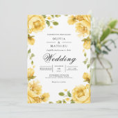 Invitation Mariage Romantique à l'Arche Florale Dorée (Debout devant)