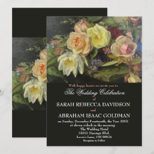 Invitation Mariage romantique antique sombre et d'humeur pein