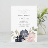 Invitation Mariage romantique aquarelle (Debout devant)
