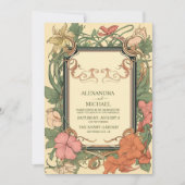 Invitation Mariage romantique Art Nouveau (Devant)