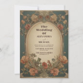 Invitation Mariage romantique Art Nouveau (Devant)