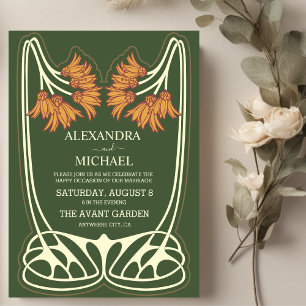 Invitation Mariage romantique Art Nouveau