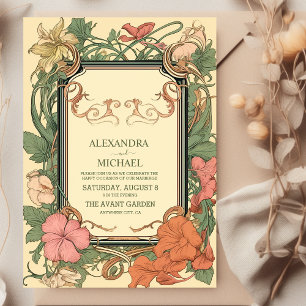 Invitation Mariage romantique Art Nouveau