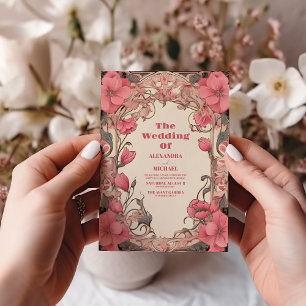 Invitation Mariage romantique Art Nouveau
