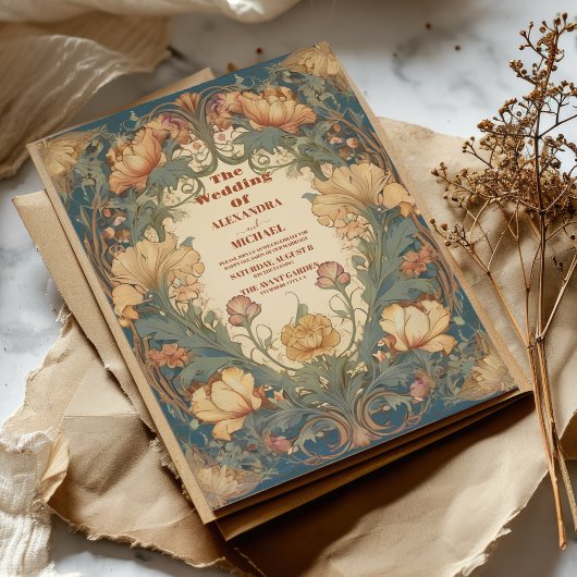 Invitation Mariage romantique Art Nouveau