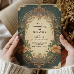 Invitation Mariage romantique Art Nouveau