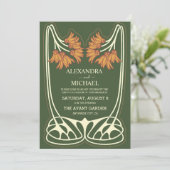 Invitation Mariage romantique Art Nouveau (Debout devant)