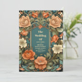 Invitation Mariage romantique Art Nouveau (Debout devant)