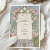 Invitation Mariage romantique Art Nouveau Printemps