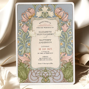 Invitation Mariage romantique Art Nouveau Printemps