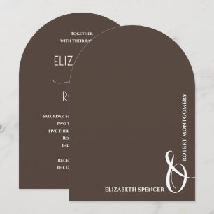 Invitation Mariage Romantique au Chocolat Arqué