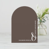 Invitation Mariage Romantique au Chocolat Arqué (Debout devant)