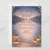 Invitation Mariage Romantique au Clair de Lune dans une Forêt (Devant)