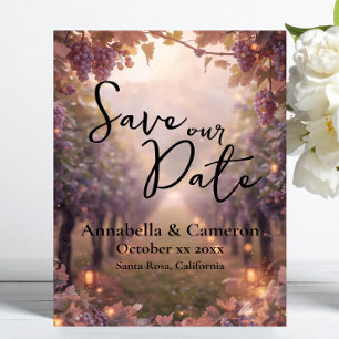 Invitation Mariage romantique au vignoble de vin Enregistrez