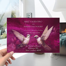 Mariage Romantique aux Colibris Magenta et Blanc