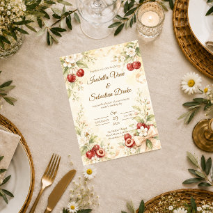 Invitation Mariage Romantique aux Fleurs de Cerisier