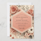 Invitation Mariage Romantique aux Fleurs de Pêcher (Devant)