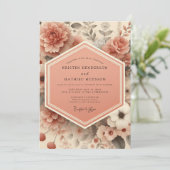 Invitation Mariage Romantique aux Fleurs de Pêcher (Debout devant)