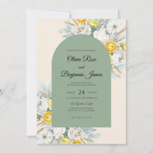 Invitation Mariage Romantique aux Fleurs Sauvages d'Olivier