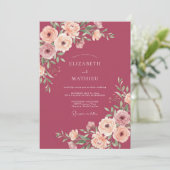 Invitation Mariage Romantique aux Fruits Rouges (Debout devant)