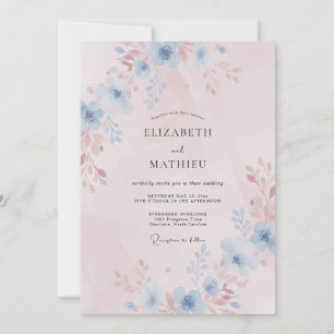 Invitation Mariage Romantique aux Nuances Roses