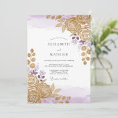 Invitation Mariage Romantique aux Reflets de Lavande (Debout devant)