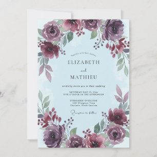 Invitation Mariage Romantique avec une Arche Fleurie de Pruni