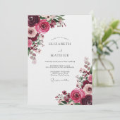 Invitation Mariage romantique avec une profusion florale de B (Debout devant)