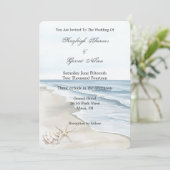 Invitation Mariage romantique Blue Beach Ocean (Debout devant)