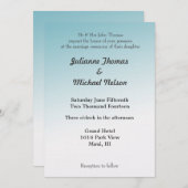 Invitation Mariage romantique Blue Sky (Devant / Derrière)