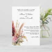 Invitation Mariage Romantique Bohème à l'Herbe de Pampas (Debout devant)