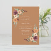 Invitation Mariage Romantique Botanique Ambre (Debout devant)