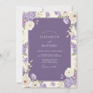 Invitation Mariage Romantique Botanique aux Lilas